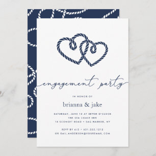 Knotted Hearts Engagement Party Invitation