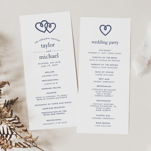 Knotted Hearts Wedding Ceremony Program (Creator Uploaded)