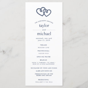 Knotted Hearts Wedding Ceremony Program