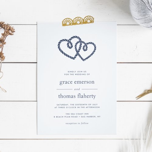Knotted Hearts Wedding Invitation