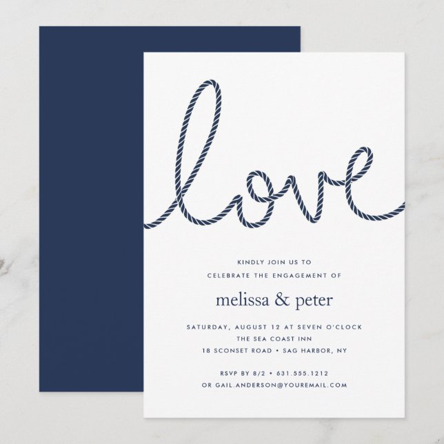 Knotted Love Engagement Party Invitation (Front/Back)