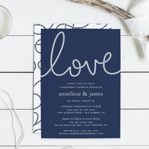 Knotted Love Rehearsal Dinner Invitation