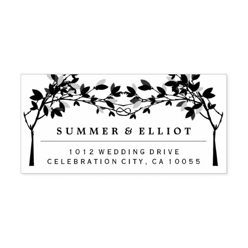 Knotted Love Trees  Branch Rustic Garden Wedding Self_inking Stamp