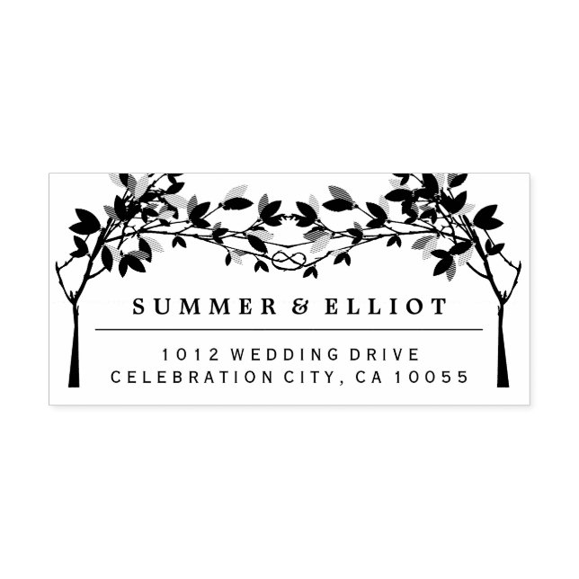 Knotted Love Trees & Branch Rustic Garden Wedding Self-inking Stamp (Design)