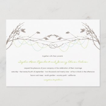 Knotted Love Trees Branch Wedding Invitation Card by fatfatin_box at Zazzle