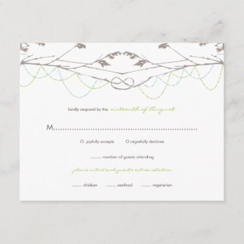 Knotted Love Trees Branches Wedding Rsvp Card by fatfatin_box at Zazzle