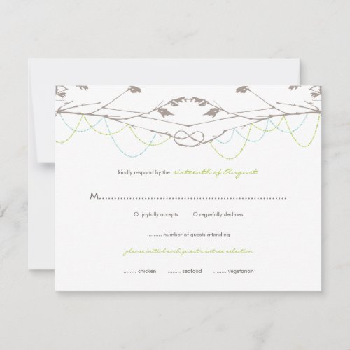Knotted Love Trees Branches Wedding RSVP Card