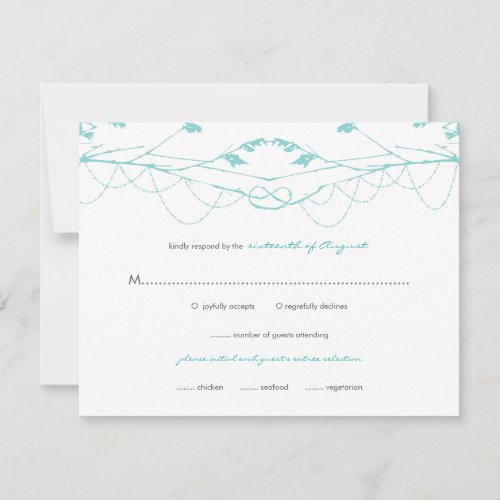 Knotted Love Trees Branches Wedding RSVP Card