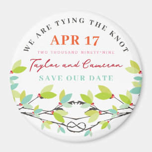 Knotted Love Trees Spring Wedding Save The Date Magnet