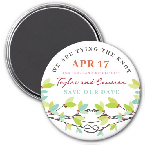 Knotted Love Trees Spring Wedding Save The Date Magnet