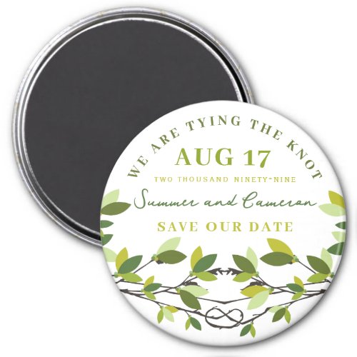 Knotted Love Trees Summer Wedding Save The Date Magnet