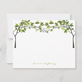 Knotted Love Trees Wedding Monogram Thank You Card by fatfatin_box at Zazzle