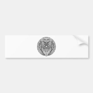 Knotted Mandala Owl Black and White Bumper Sticker
