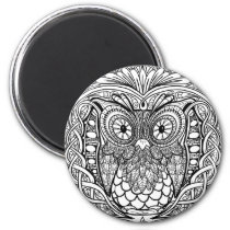 Knotted Mandala Owl Black and White