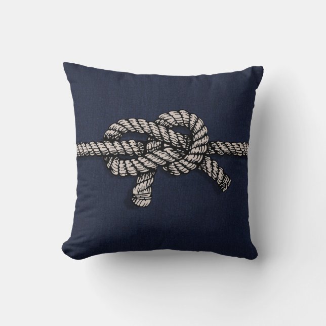 Knotted Nautical Rope Large Throw Pillow (Front)