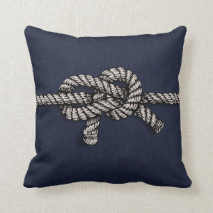 Knotted Nautical Rope Large Throw Pillow