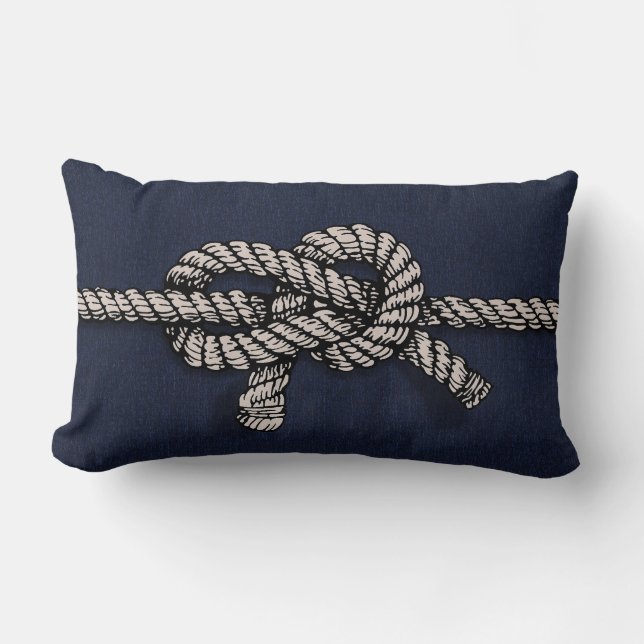 Knotted Nautical Rope Lumbar Pillow (Front)