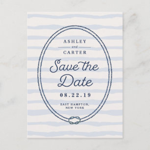 Knotted Nautical Save the Date Announcement Postcard