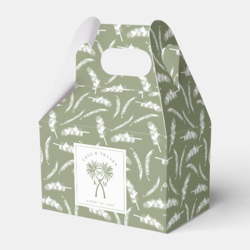 Knotted Palm Trees Tropical Destination Wedding Favor Boxes