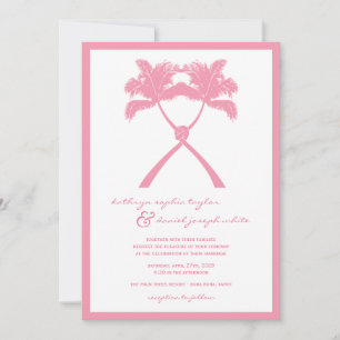 Knotted Palm Trees Tropical Destination Wedding Invitation