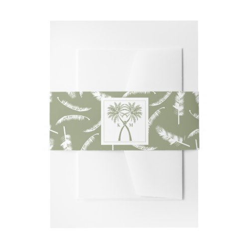 Knotted Palm Trees Tropical Destination Wedding Invitation Belly Band