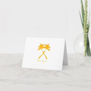 Knotted Palm Trees Tropical Destination Wedding Letterpress Thank You Card