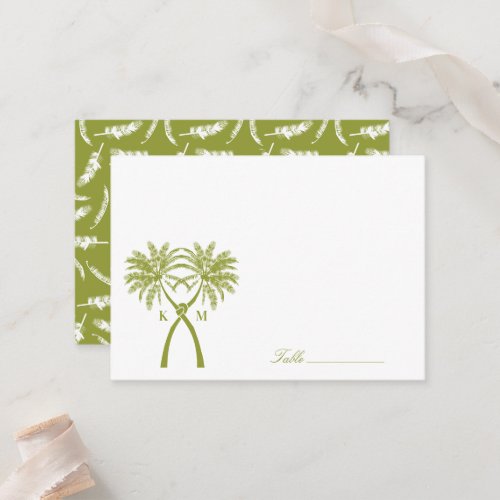 Knotted Palm Trees Tropical Destination Wedding Pl Place Card