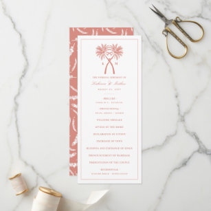 Knotted Palm Trees Tropical Destination Wedding Program