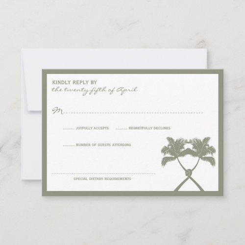 Knot Palm Trees Beach Tropical Wedding Modern Chic Announcement