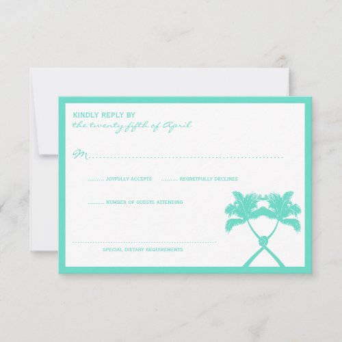 Knot Palm Trees Beach Tropical Wedding Modern Chic Announcement