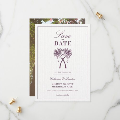 Knotted Palm Trees Tropical Destination Wedding Save The Date