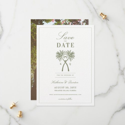 Knotted Palm Trees Tropical Destination Wedding Save The Date