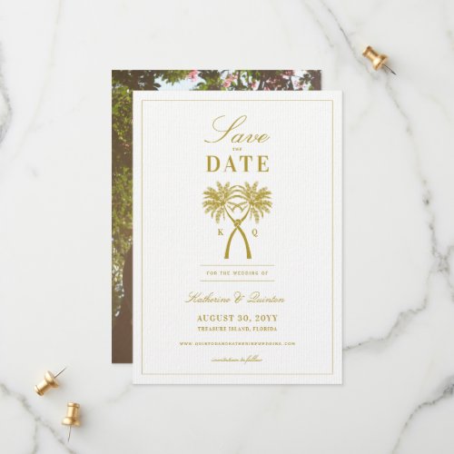 Knotted Palm Trees Tropical Destination Wedding Save The Date
