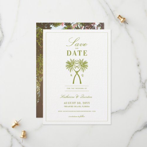 Knotted Palm Trees Tropical Destination Wedding Save The Date