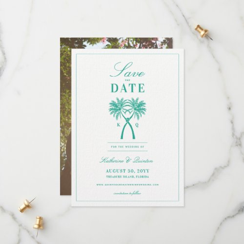 Knotted Palm Trees Tropical Destination Wedding Save The Date