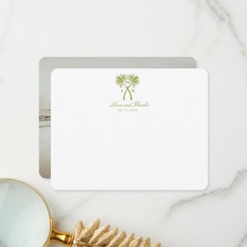 Knotted Palm Trees Tropical Destination Wedding Thank You Card by fatfatin_blue_knot at Zazzle
