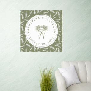 Knotted Palm Trees Tropical Destination Wedding Wall Decal