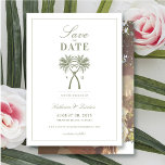Knotted Palm Trees Tropical Wedding Save The Date Invitation