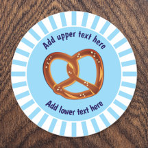 Knotted Pretzel Bread on Blue & White - own text