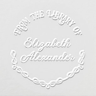 Knotted Round Wreath Frame Library Book Name Embosser