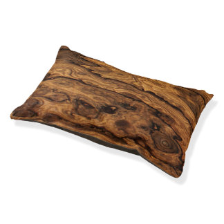Knotted Wood Print Dog Bed
