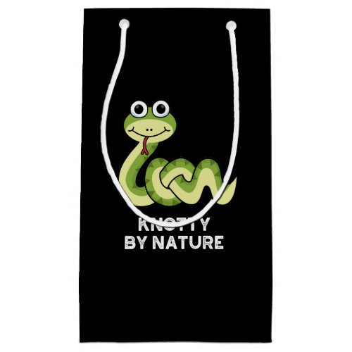 Knotty By Nature Funny Snake Pun Dark BG Small Gift Bag