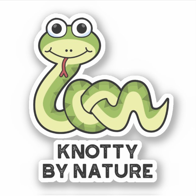 Knotty By Nature Funny Snake Pun  Sticker (Front)