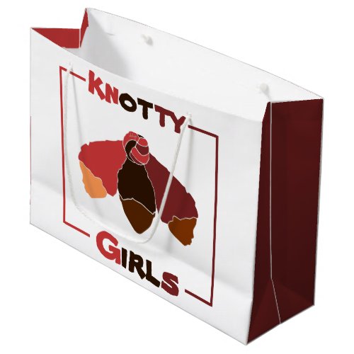 Knotty Girls Black Girls Tied Knot of Natural Hair Large Gift Bag