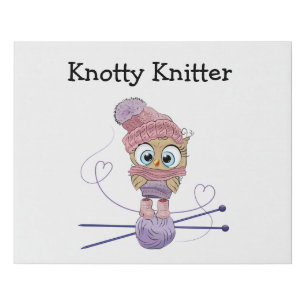 Knotty Knitter Faux Wrapped Canvas Print
