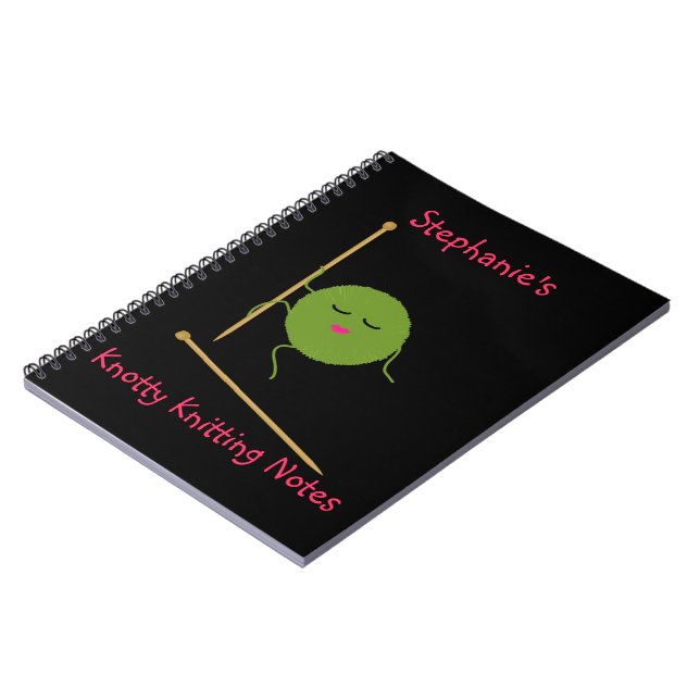 Knotty Knitting Notes Funny Personalized Notebook (Left Side)
