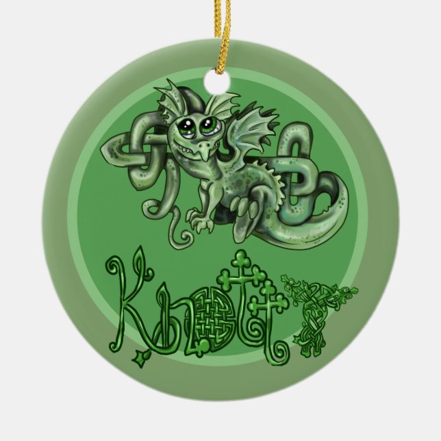 Knotty lil Dragon!Celtic Knot Ornament (Front)