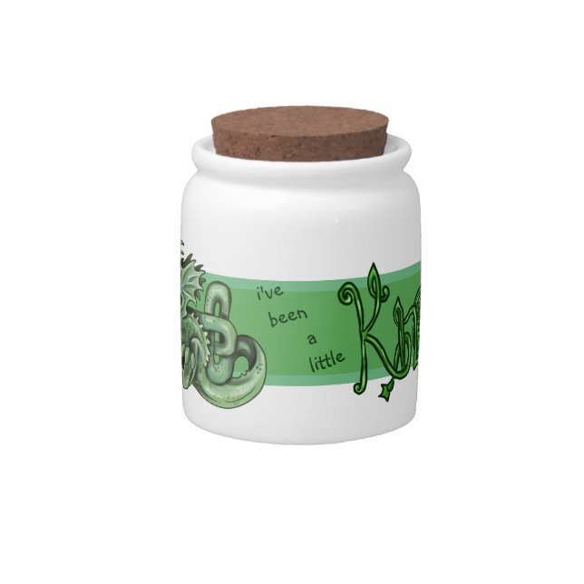 Knotty lil Dragon celtic knot~swear jar (Front)