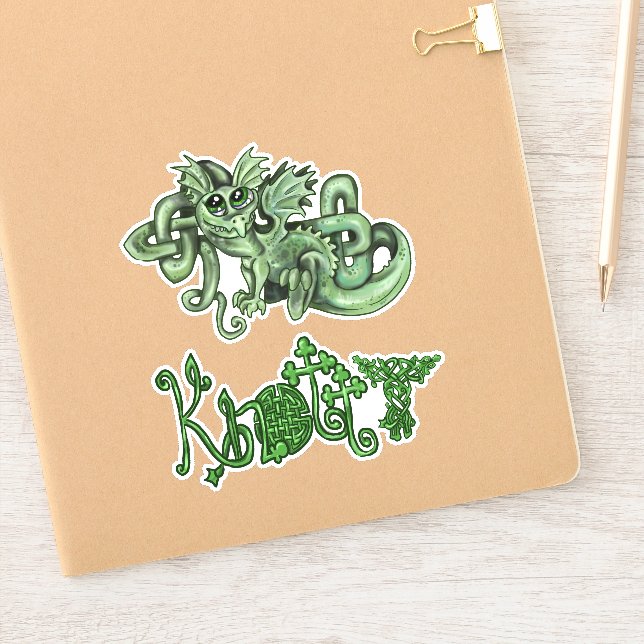 Knotty lil Dragon Celtic knots Sticker (Notebook)