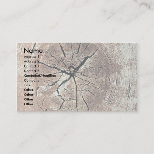 Knotty wood business card
